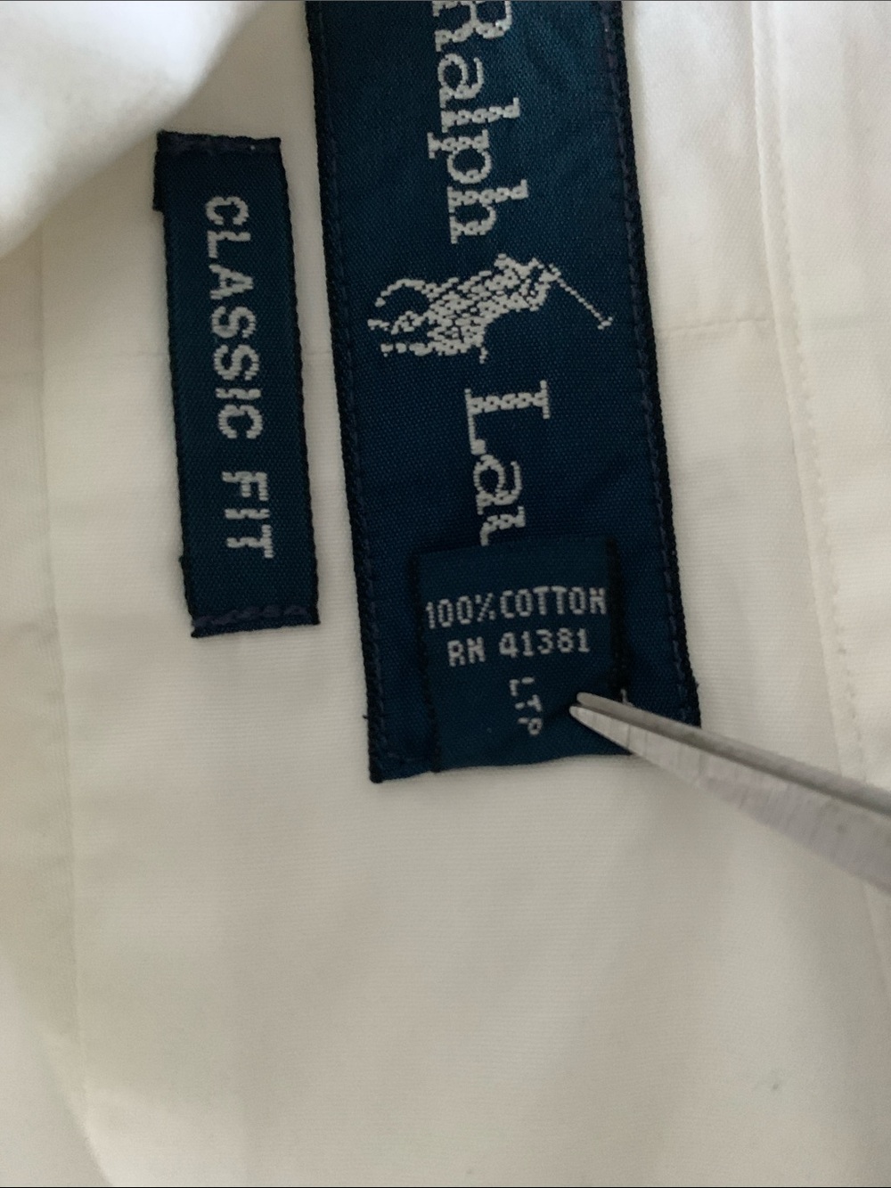 Ralph Lauren Men’s White Cotton Classic Fit Button-Down Shirt Size XL - Picture 7 of 7